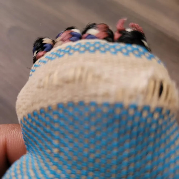 Kavu Women Interwoven Rope Bag Sling Pack Prism Stripe Blue White Zip Pocket - Picture 6 of 9